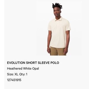 XL - Men’s Lululemon Evolution short sleeve polo